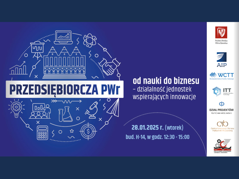 „Przedsiębiorcza PWr: od nauki do biznesu” już 28 stycznia 2025 r.