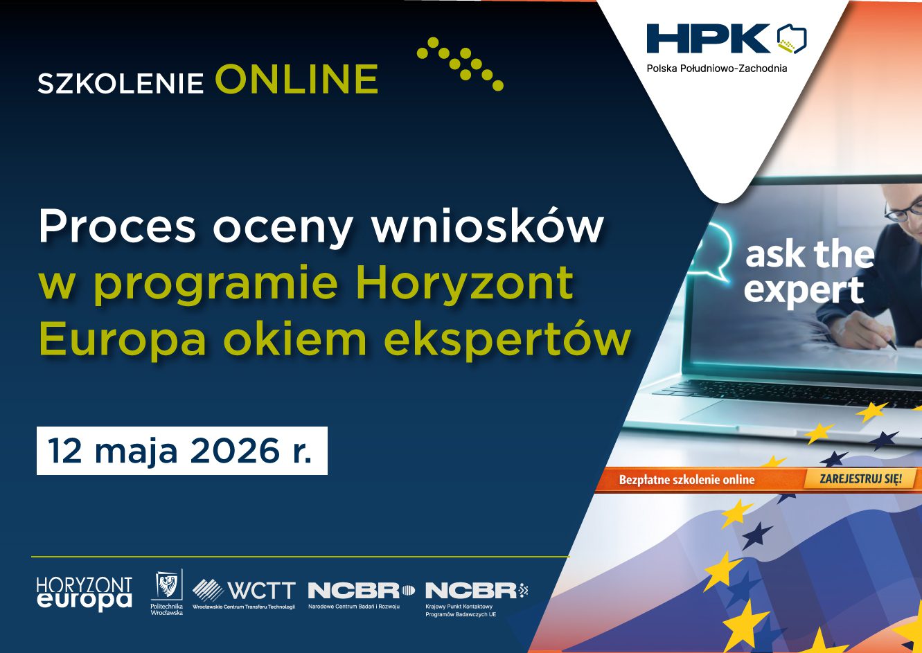 Szkolenie online: Proces oceny wniosków w programie Horyzont Europa okiem ekspertów