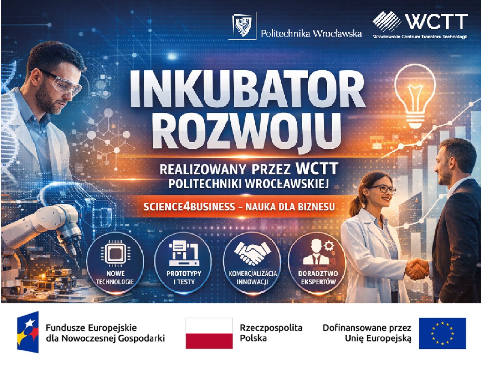 Inkubator Rozwoju – projekt realizowany przez WCTT Politechniki Wrocławskiej w ramach Science4Business – Nauka dla Biznesu