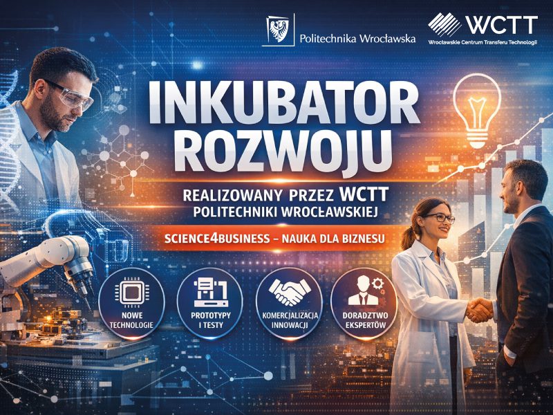 Inkubator Rozwoju – projekt realizowany przez WCTT Politechniki Wrocławskiej w ramach Science4Business – Nauka dla Biznesu