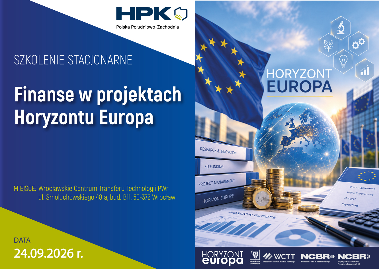 Szkolenie pt. „Finanse w projektach Horyzontu Europa”
