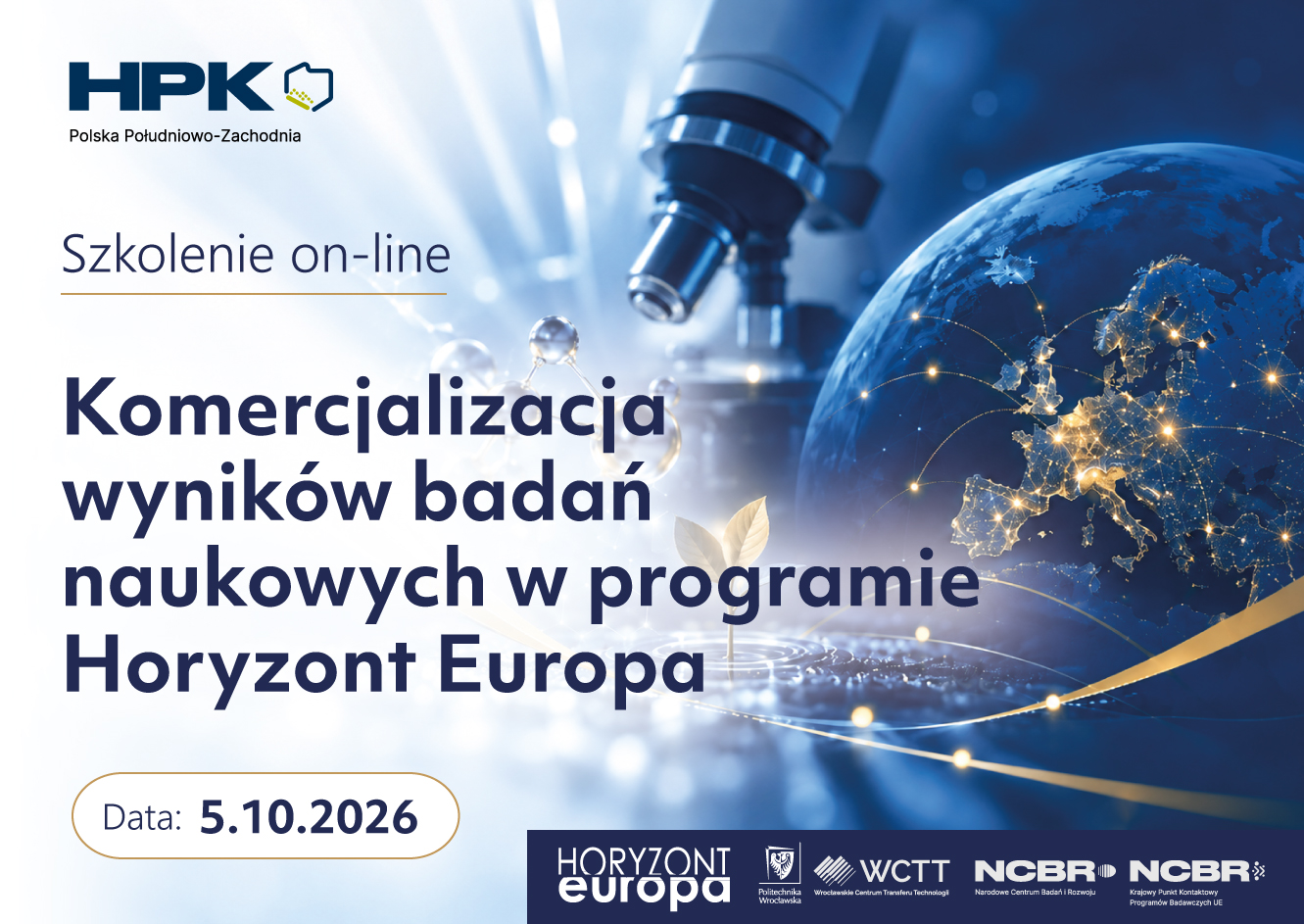 Webinar pt. „Komercjalizacja wyników badań naukowych w programie Horyzont Europa”